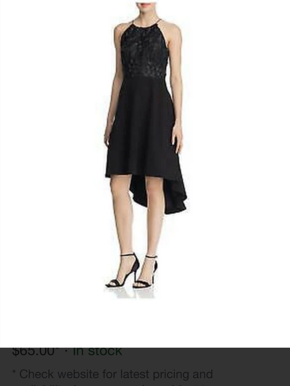 Aidan by Aidan Mattox Black High-Low Halter Dress
